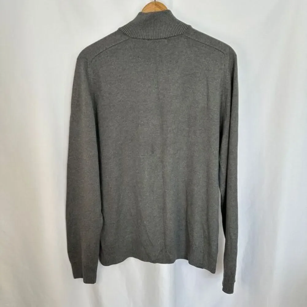 Banana Republic Silk Cashmere Quarter Zip‎ Mock Neck Sweater Pullover Mens XL